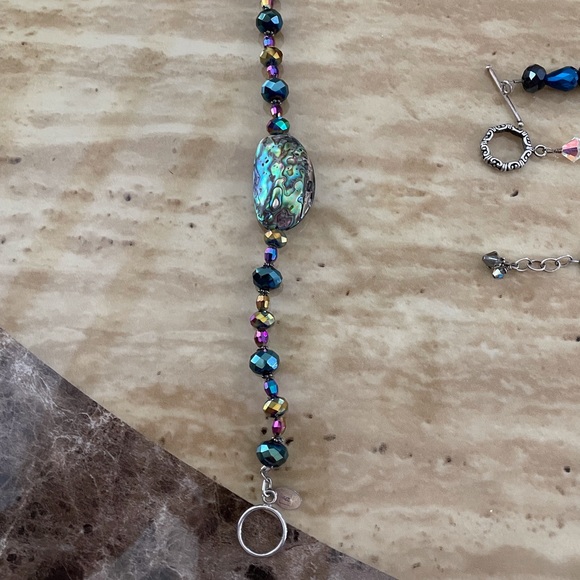 Set of four beautiful SS and Crystal Bracelets EUC 8-8 1/2 in. Long - Picture 2 of 10